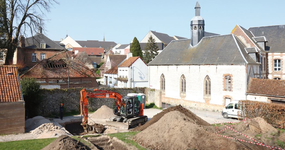 Vue générale du diagnostic archéologique à Montreuil-sur-mer