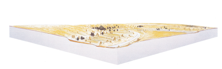 Reconstitution du paysage de Biache-Saint-Vaast vers -200 000 ans. © Crédit : G.Leroy