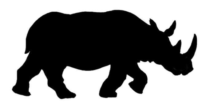 Silhouette d’un rhinocéros de prairie
